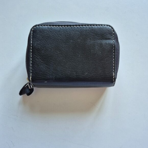 Soprano Leather Black Double Zippered Card Wallet - Picture 3 of 8